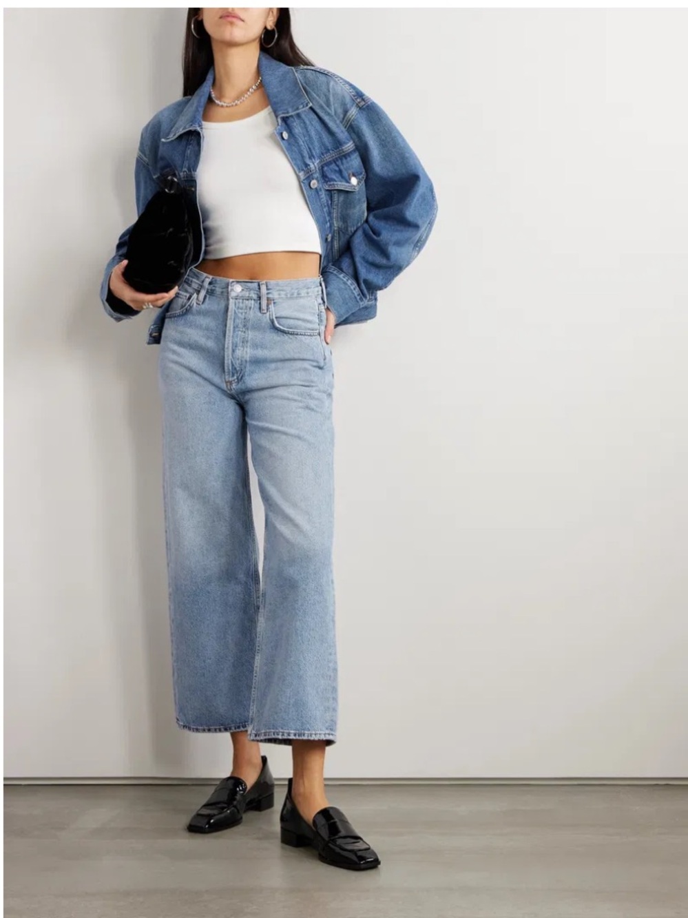 Agolde Ren Cropped High-Rise Wide-Leg Jeans